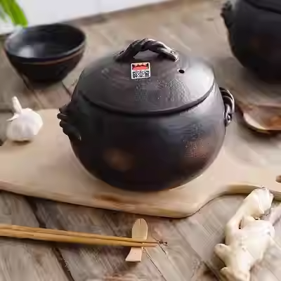 Authentic Japanese Banko-yaki Clay Pot - Premium 7-Cup Rice Cooker (Chemical-Free)