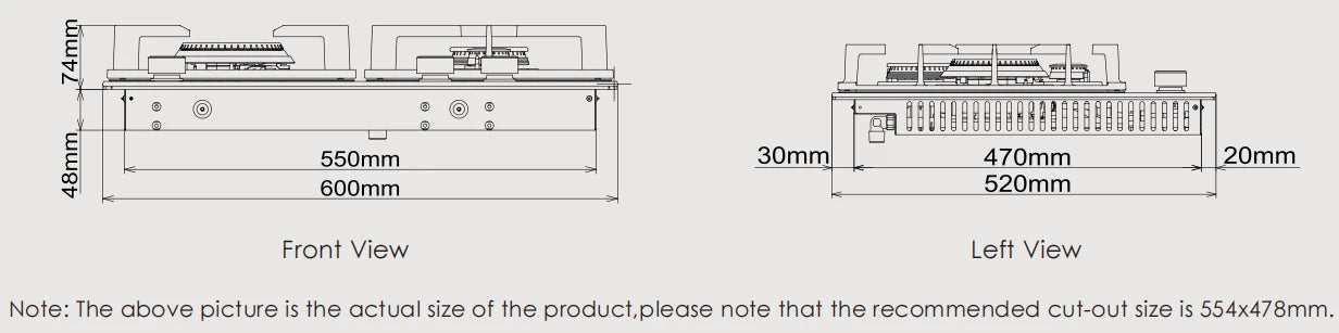 FOTILE 60cm 3 Burner Gas Cooktop - Matt Tempered Glass Panel GLG60305-Y
