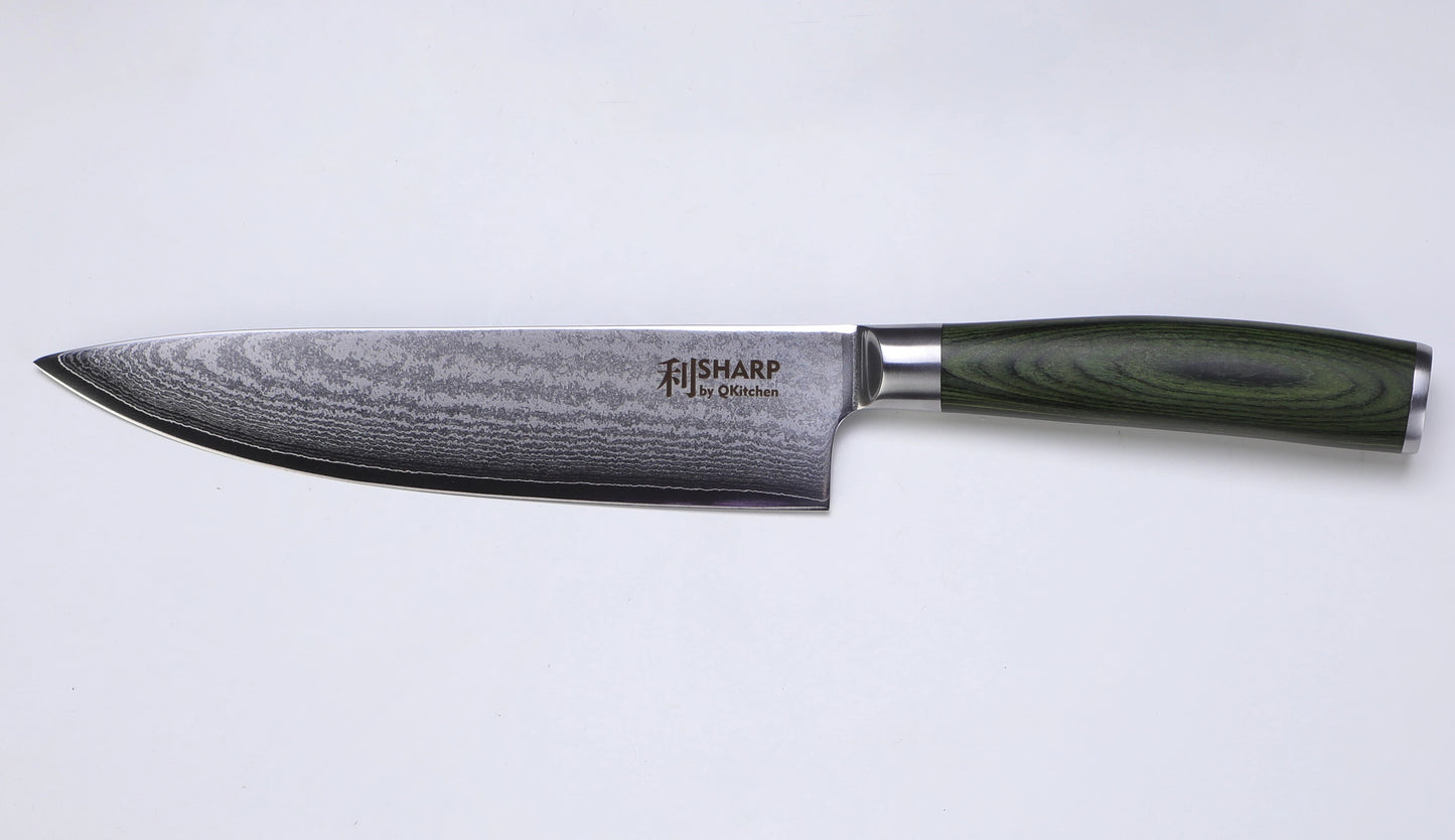 Japanese Damascus Chef Knife 8-inch W008