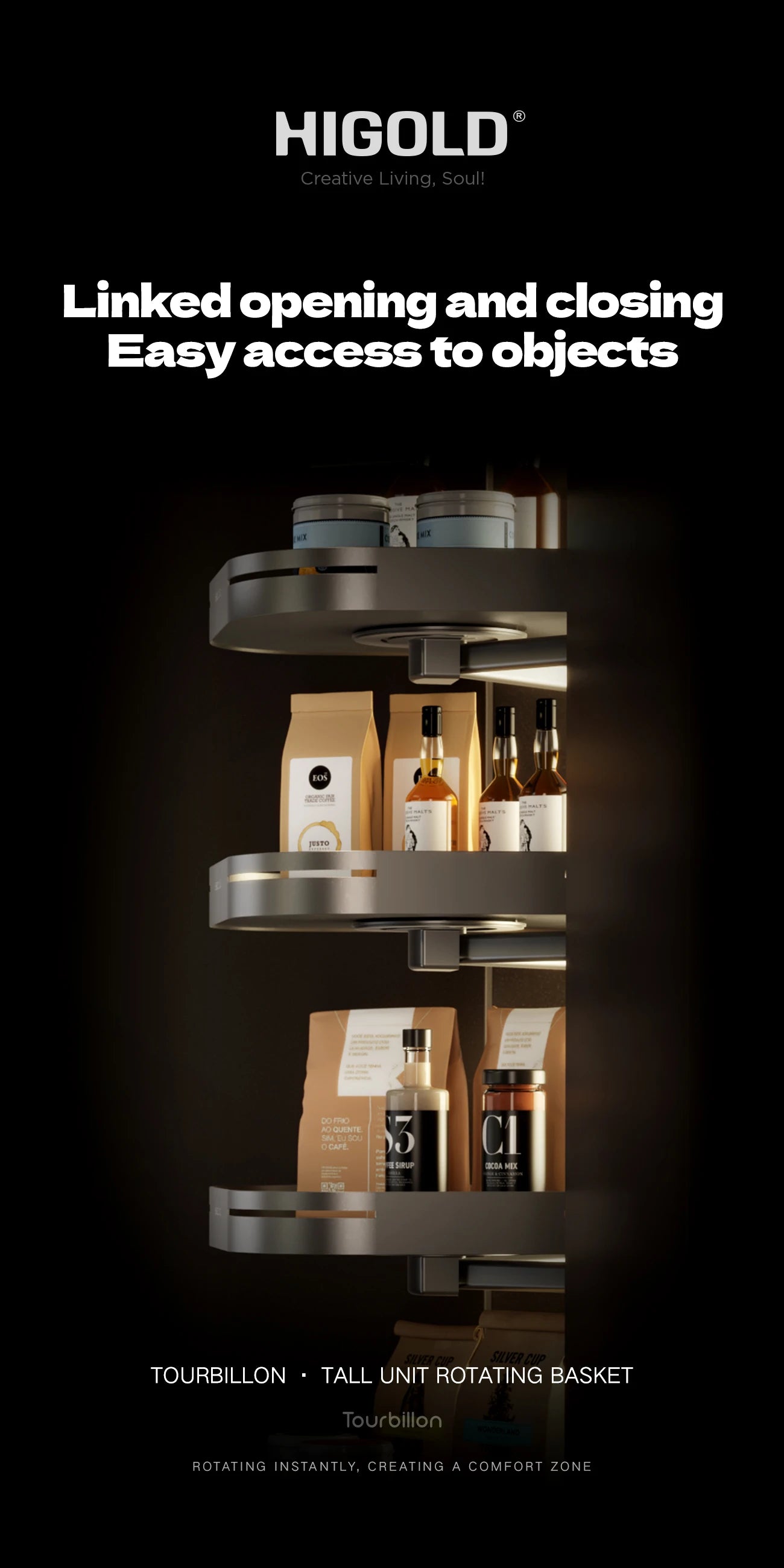 Shearer Tourbillon Pantry with 5 layers - Adjustable Height - For 600mm Cabinet - 202295