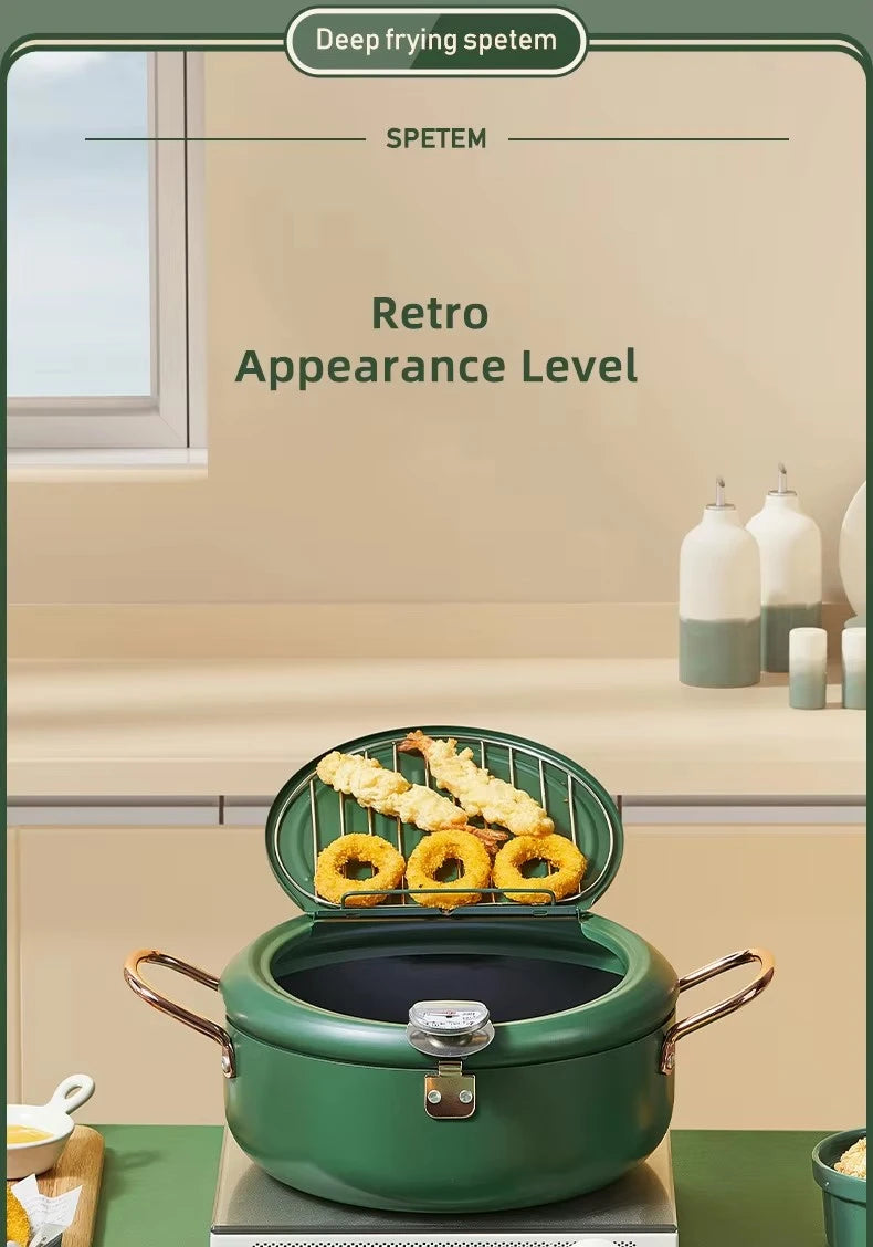 Oil Frying Pot 28CM Green
