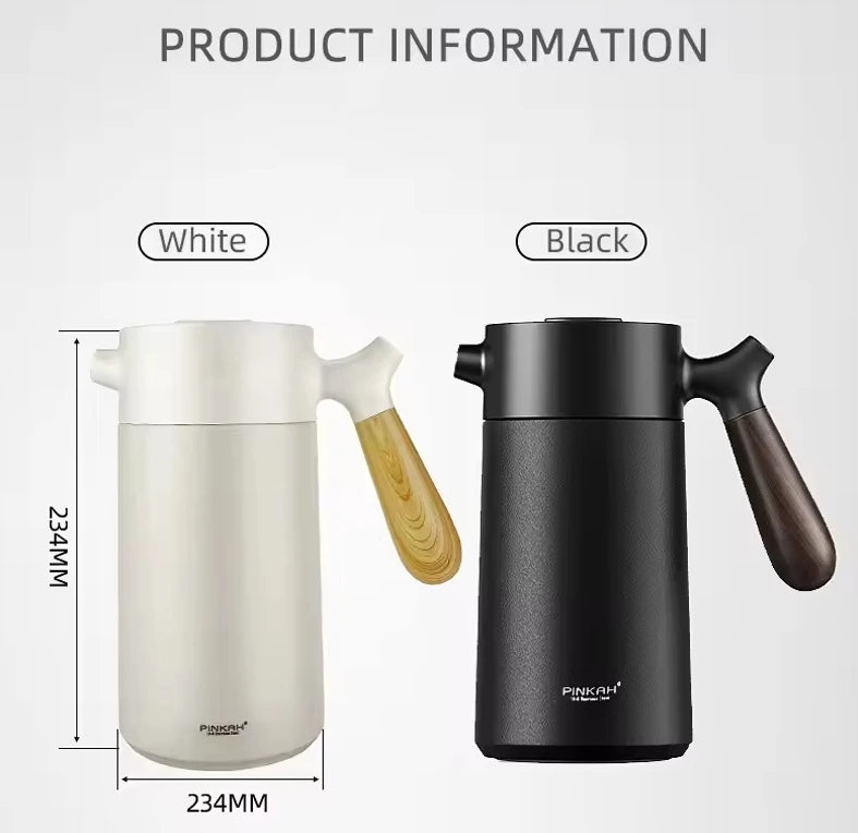 French Hand Maker Coffee Pot Insulated Kettle 950ml - White