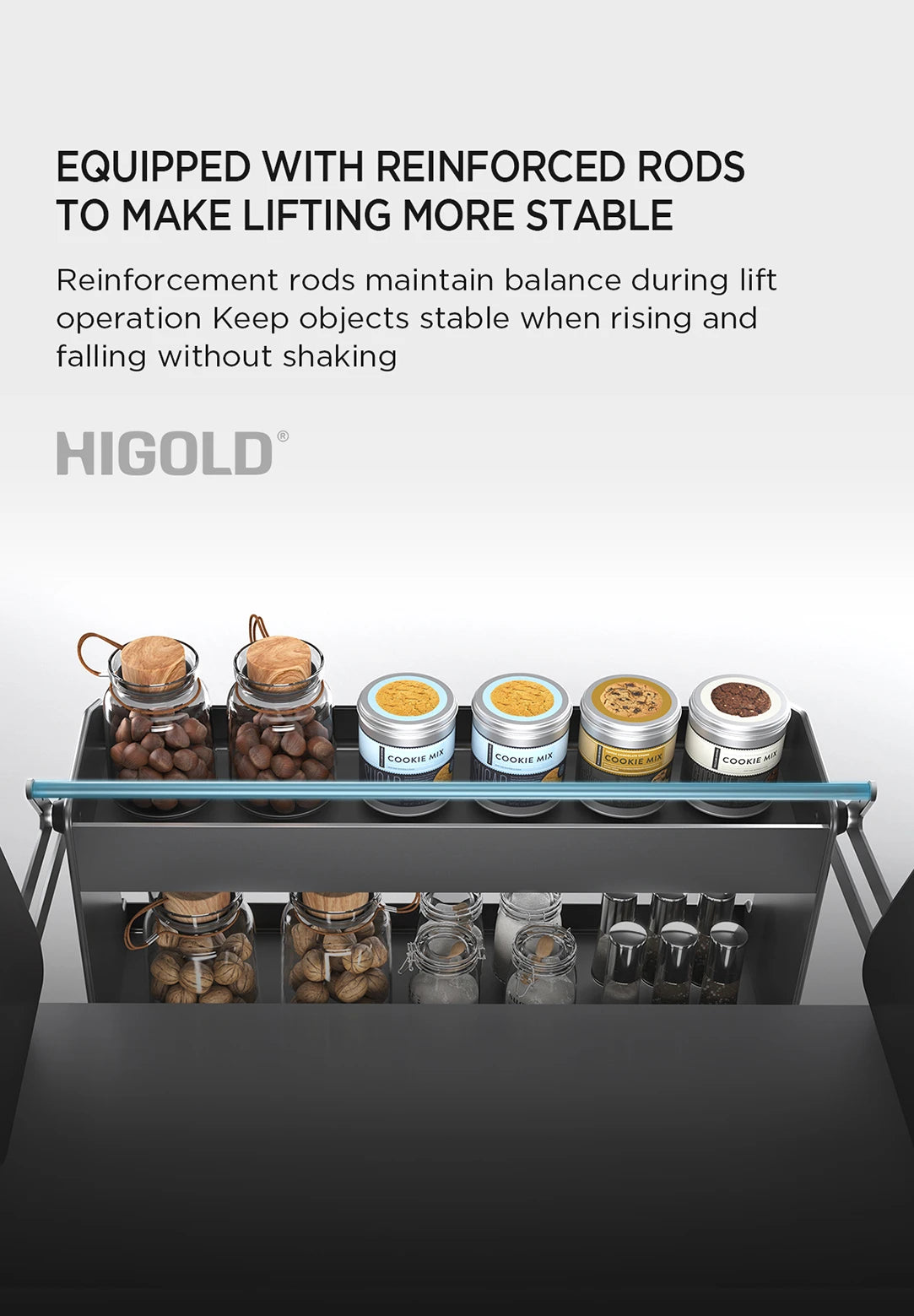 Shearer Nebula Pull Down Overhead Cabinet Storage - for a 900mm Cupboard - 401284