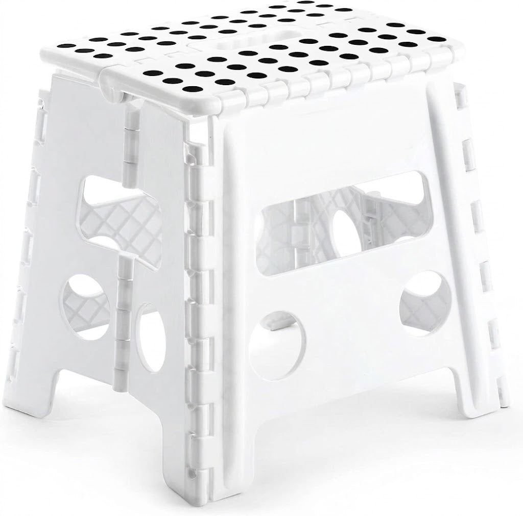 Plastic Folding Step Stool Portable Chair Flat Indoor/Outdoor Home