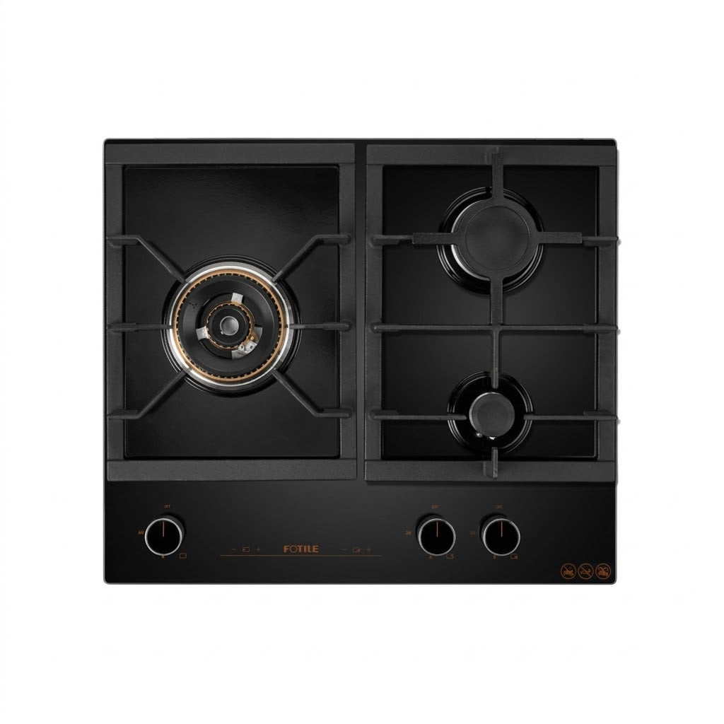 FOTILE 60cm 3 Burner Gas Cooktop - Professional Tri-ring Fire GLG60305