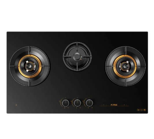 FOTILE 900mm 3 Burner Black Glass Hyper Flame Cooktop GLG90315
