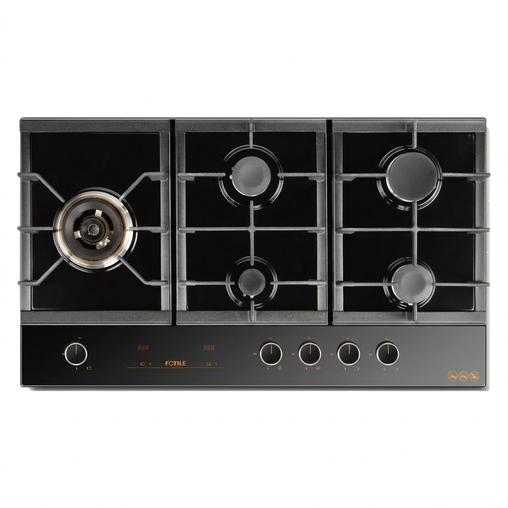 FOTILE 90cm 5 Burner Gas Cooktop - Accurate Timing Control GLG90505