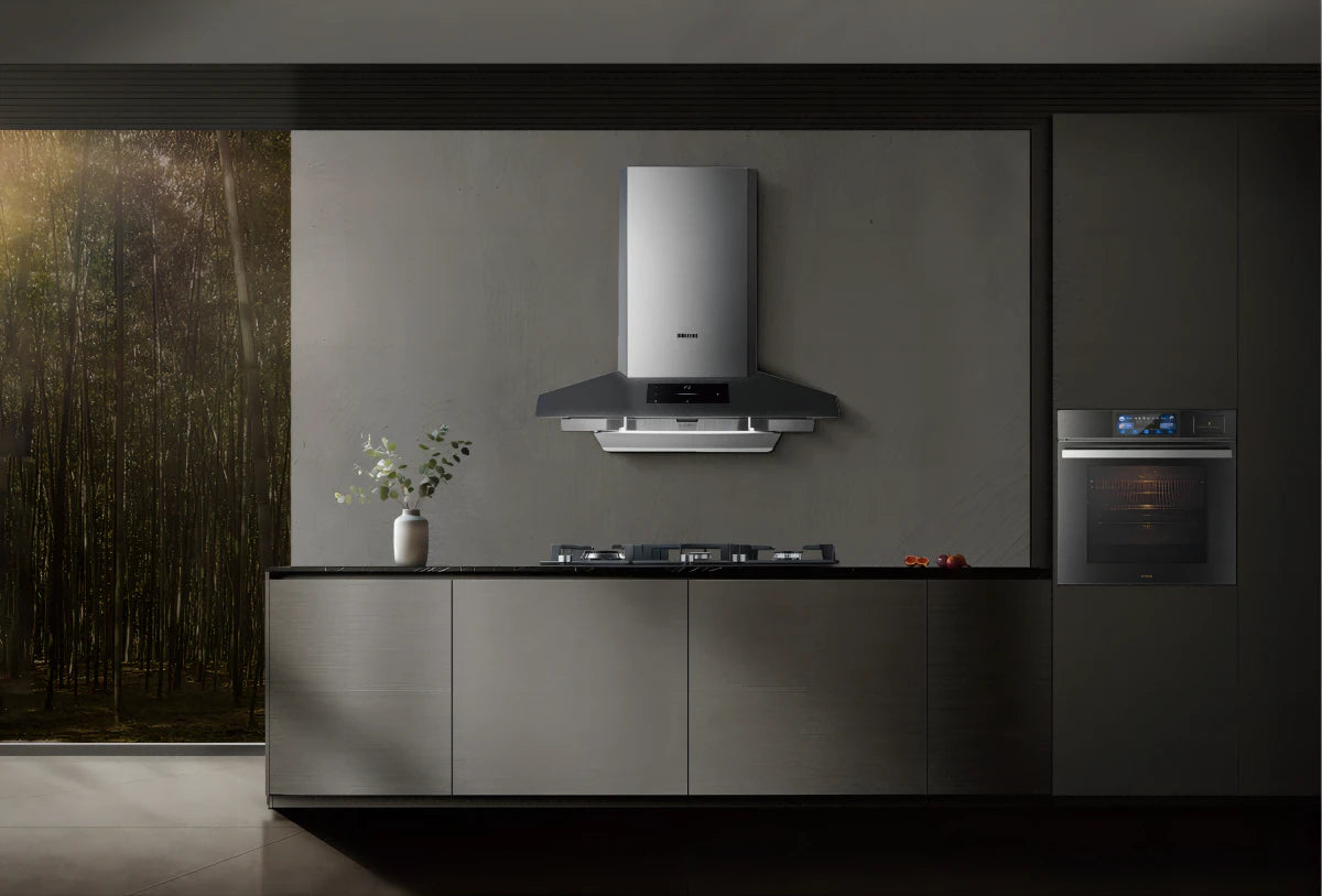Fotile 90cm Pyramid Chimney Wall Mounted Rangehood - Intelligent Self-Adjusting EMG9050-Y