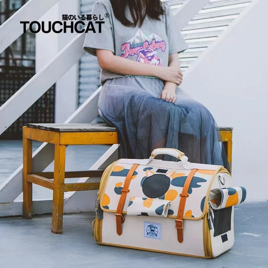 TouchCat Wanderer: Stylish & Functional Travel Pet Carrier (18")