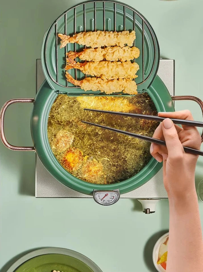 Oil Frying Pot 24CM Silver