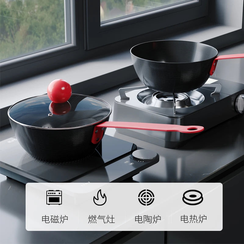 20cm Cast Iron Fry Wok with Health-Focused (Wok Only - Lid Not Included)