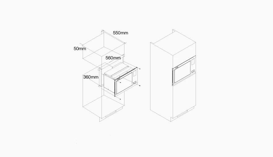 FOTILE 25L Bulit-in Microwave Oven - Microwave / BBQ Dual Functions HW25800K-C2GT