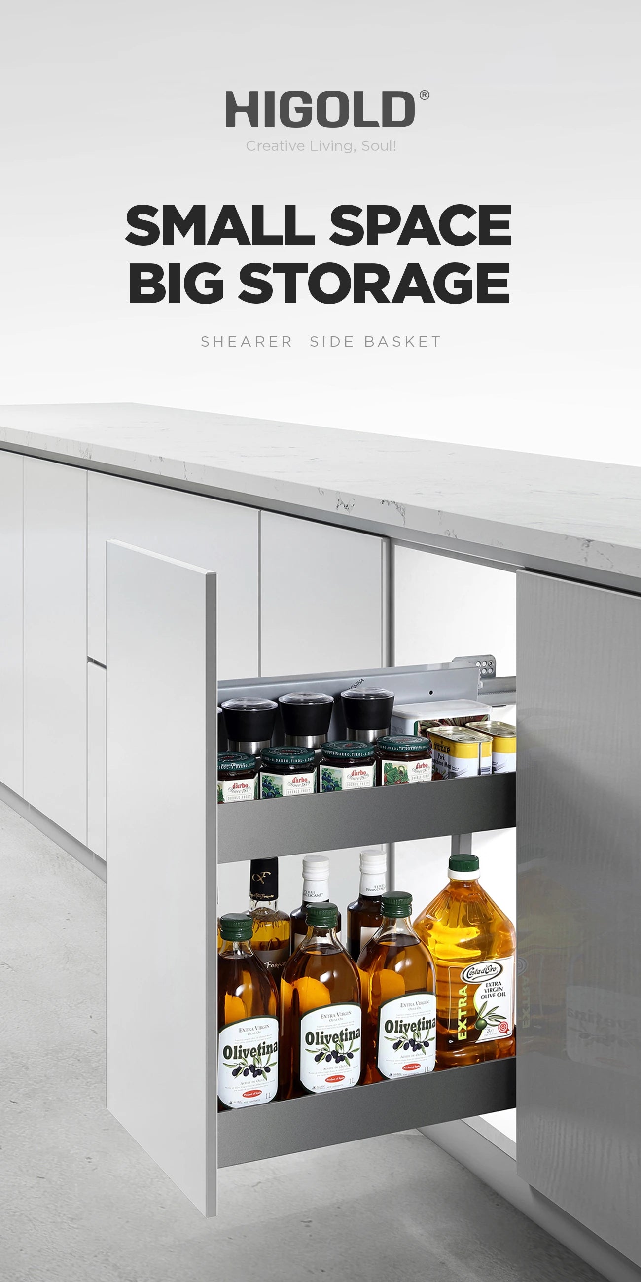 Shearer PRO Pull Out Kitchen Cupboard Organiser - Fits 300mm - Universal Side Mount -304173
