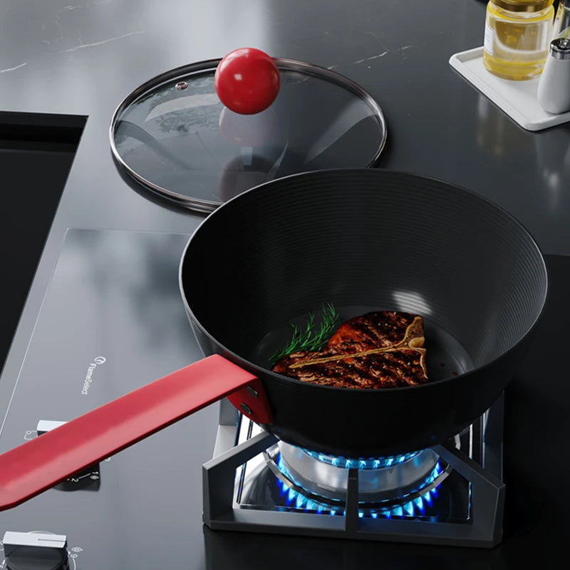 20cm Cast Iron Fry Wok with Health-Focused (Wok Only - Lid Not Included)