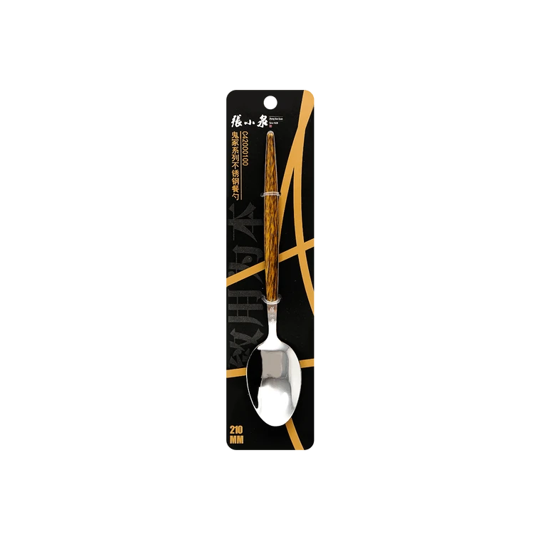 Stainless Steel Spoon Western Tableware Wooden Handle Spoon