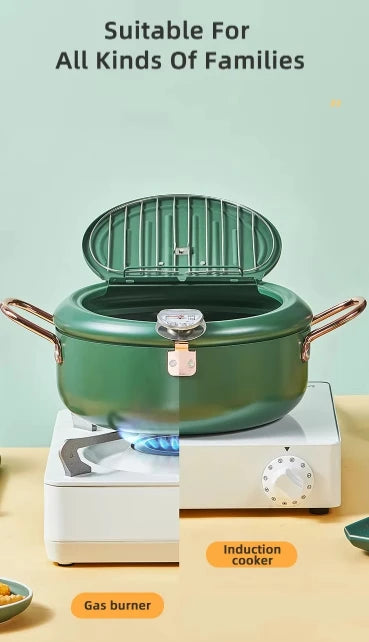 Oil Frying Pot 24CM Silver