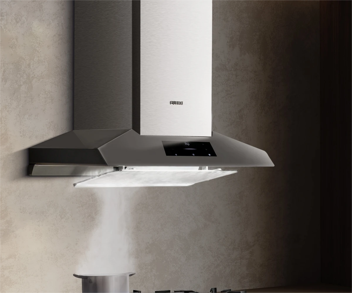 Fotile 90cm Pyramid Chimney Wall Mounted Rangehood - Intelligent Self-Adjusting EMG9050-Y