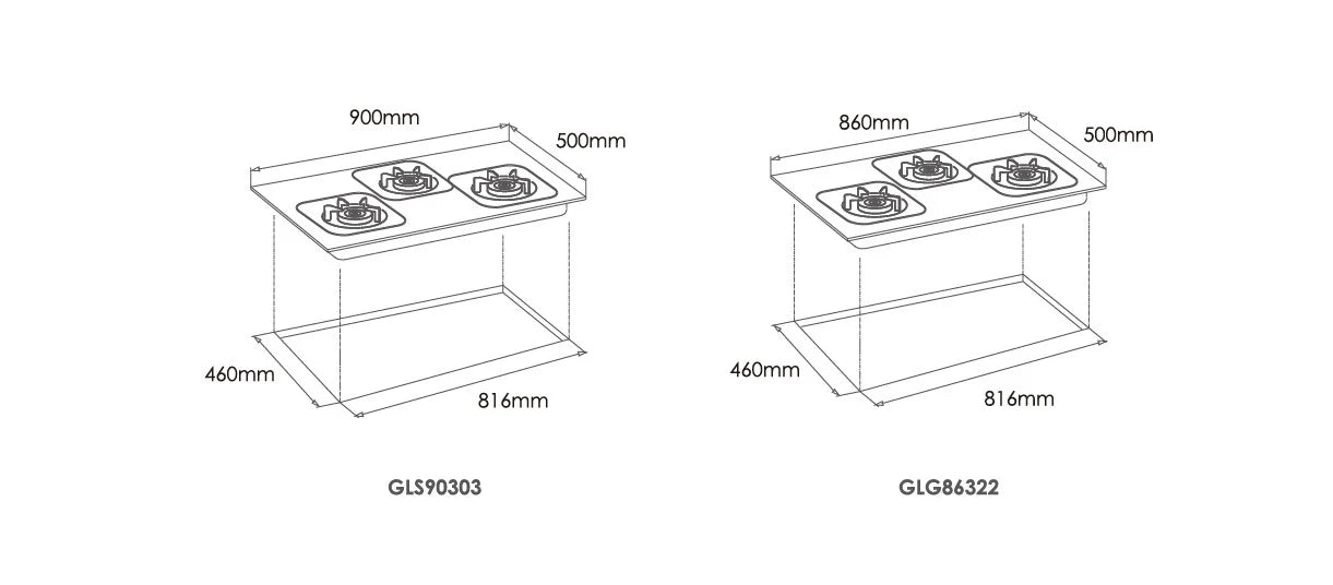 FOTILE 90cm 3 Burner Cooktop - Stainless Steel GLS90303S