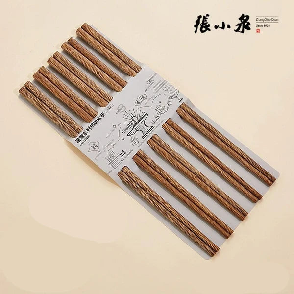 Jichimu Wood Chopsticks 10 Pairs - 张小泉 鸡翅木筷子十双装