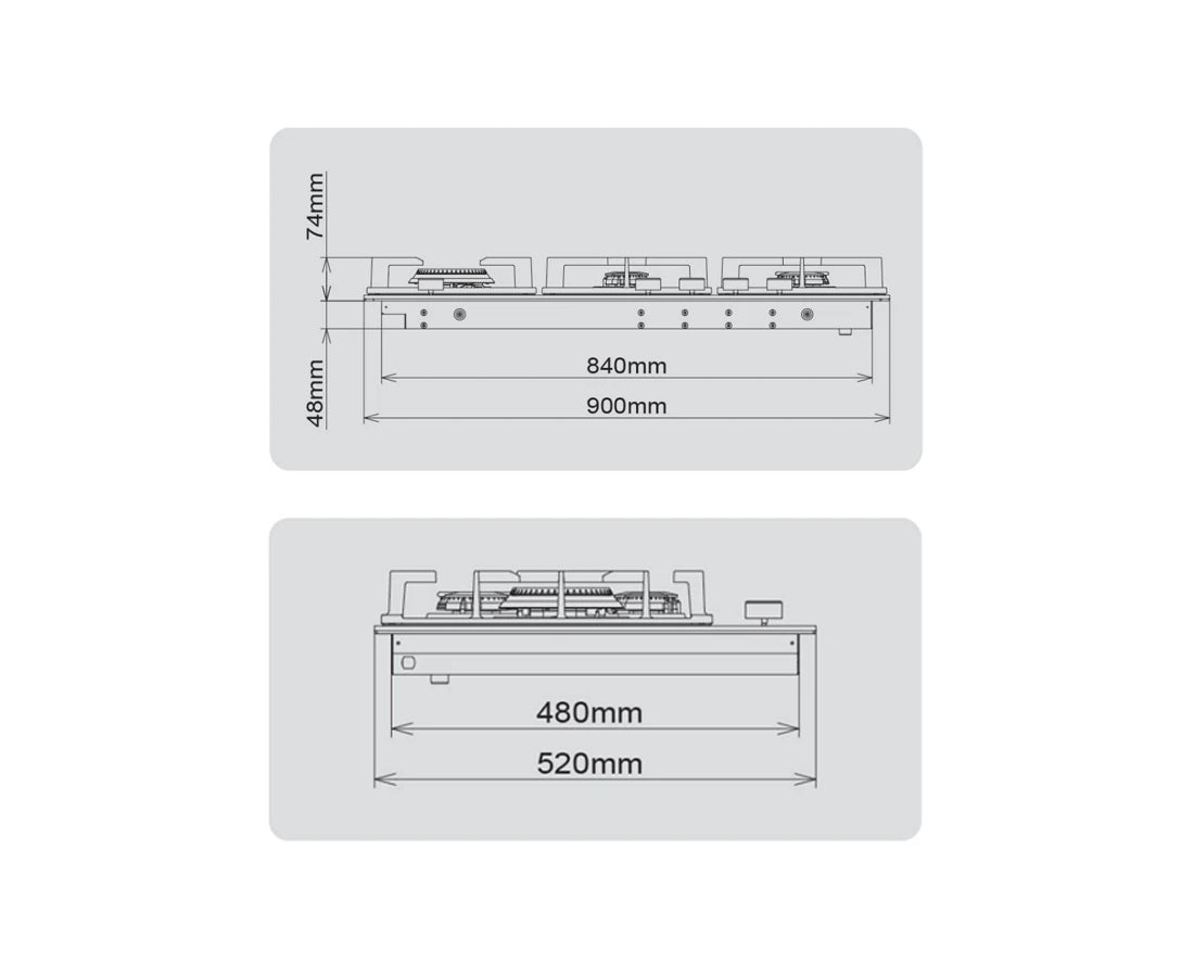FOTILE 90cm 5 Burner Gas Cooktop - Accurate Timing Control GLG90505