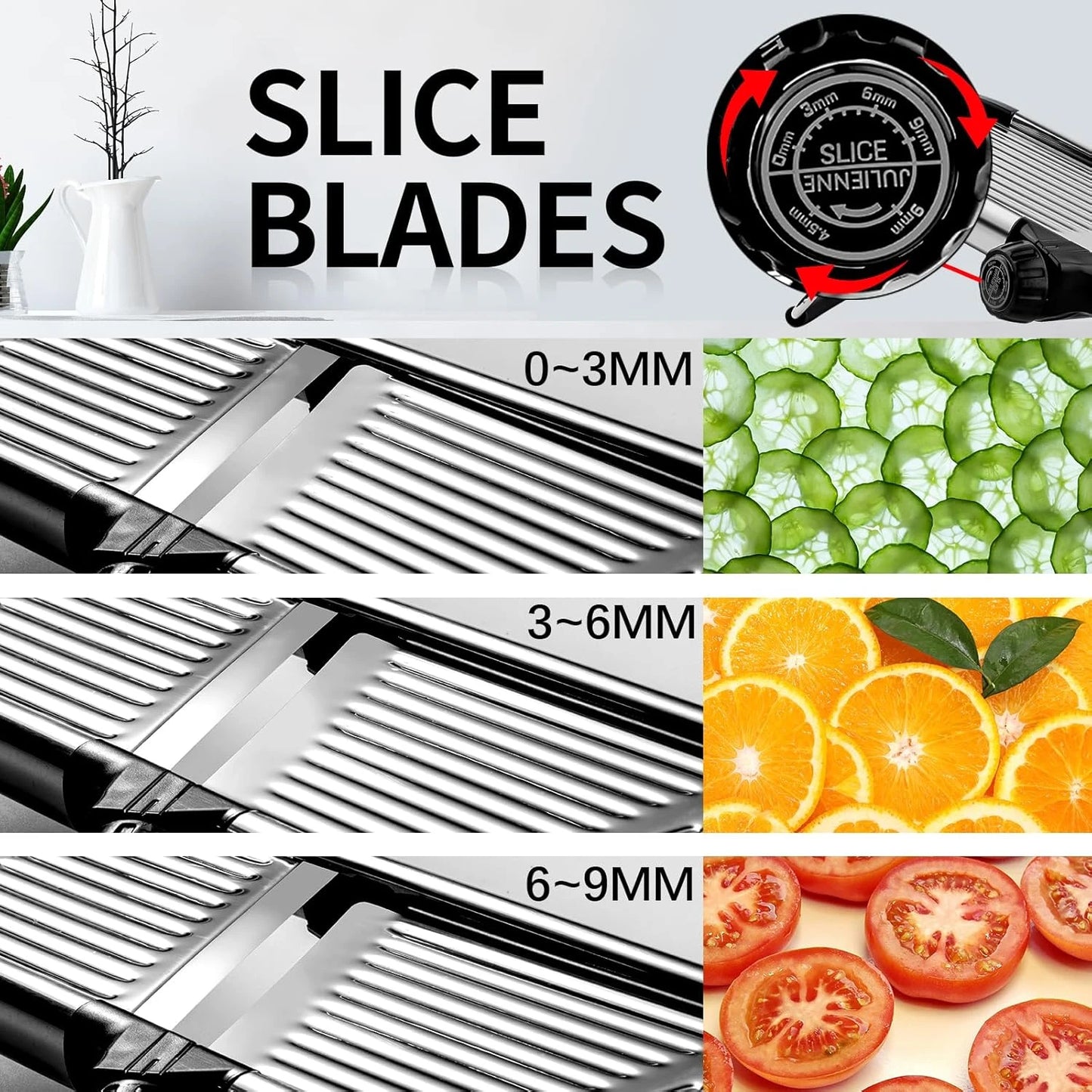 Professional Adjustable Stainless Steel Mandoline Slicer W1027