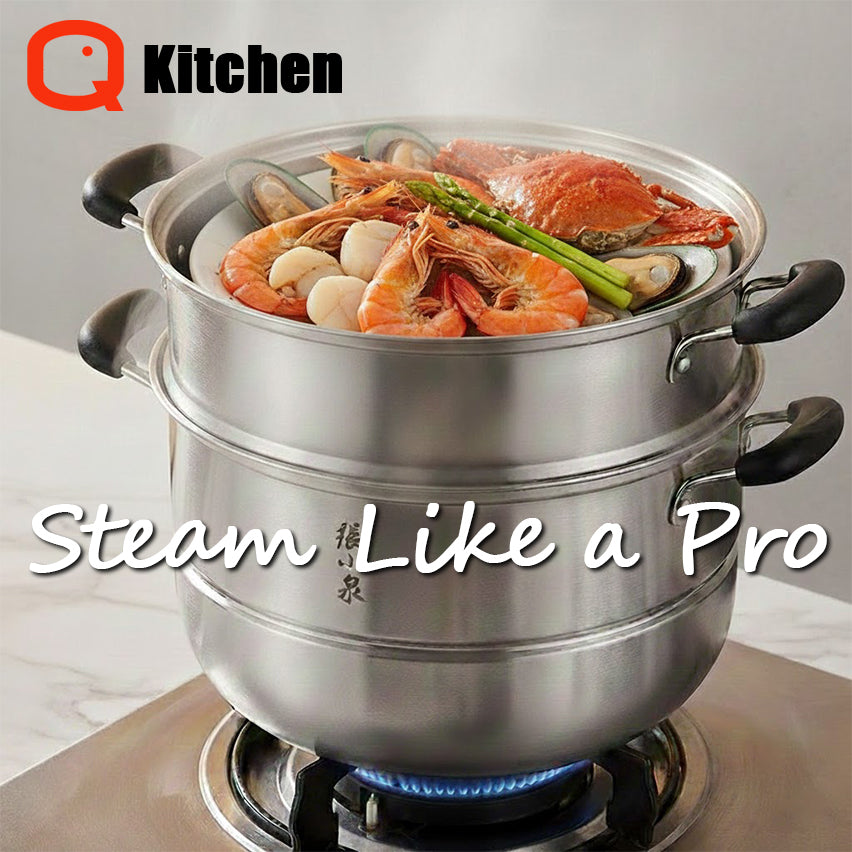 30CM Premium 304 Stainless Steel Multi-Layer Steamer / 张小泉不锈钢蒸锅