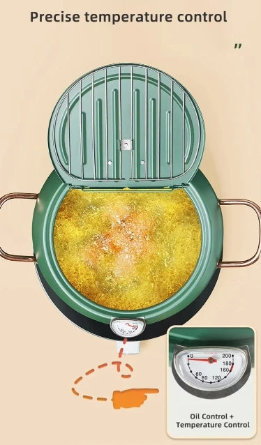 Oil Frying Pot 24CM Silver