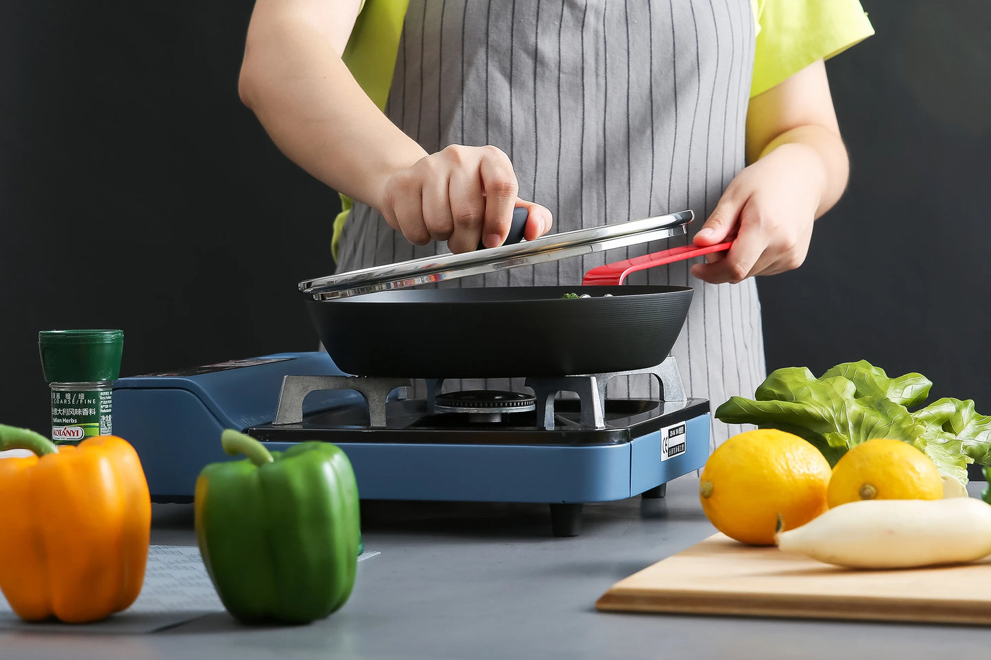 Premium Carbon Steel Fry Pan with Red Handle 24cm / 26cm / 28cm