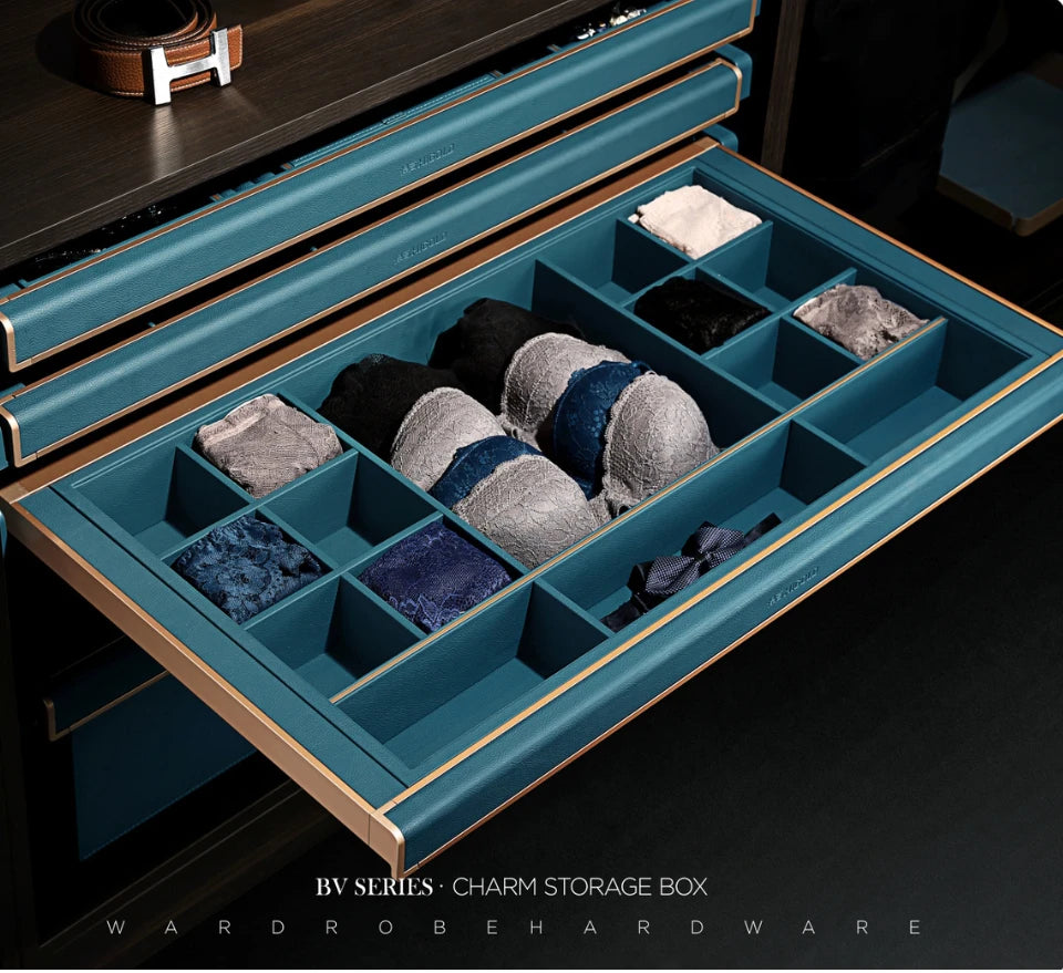 Charm Storage Box - Fits 900mm Cabinet - B Series Teal PU Leather - 706014 / 706014S