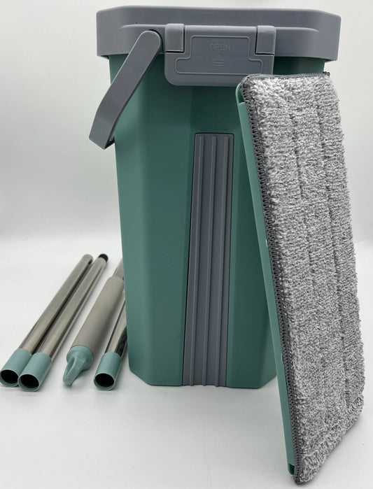 Hands Free Cleaning Flat Mop With Drying Bucket System