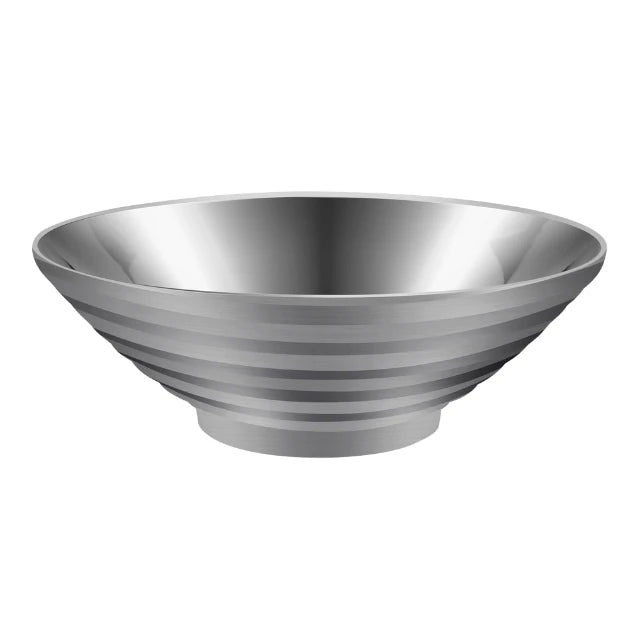 Stainless Steel Ridged Bowl - 18cm