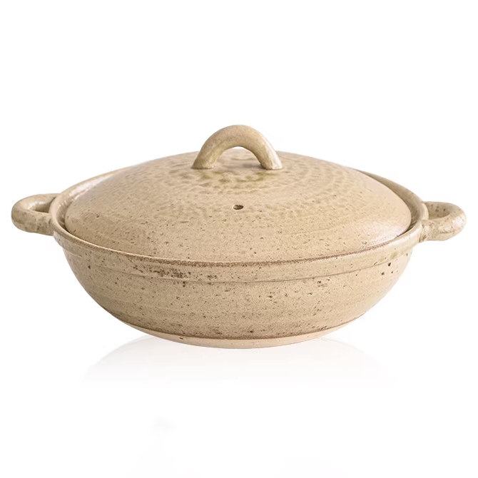 Authentic Japanese 4th-market Donabe Pot Casserole Pot Size 8/9 Yellow