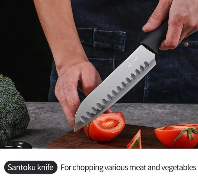 ZXQ Master Z Black Knight Kitchen Knife Set 7pcs / 张小泉黑骑士系列套刀