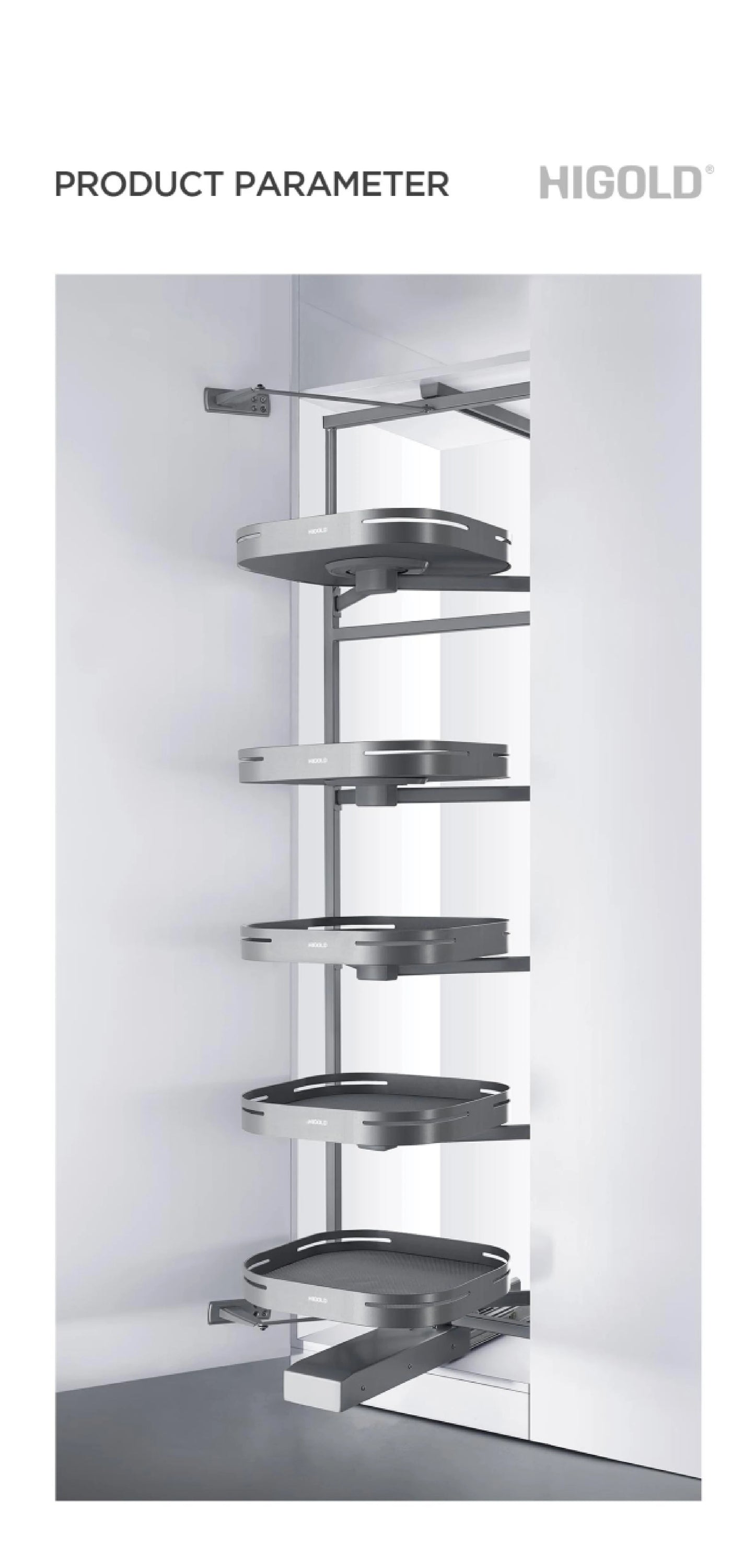 Shearer Tourbillon Pantry with 5 layers - Adjustable Height - For 600mm Cabinet - 202295