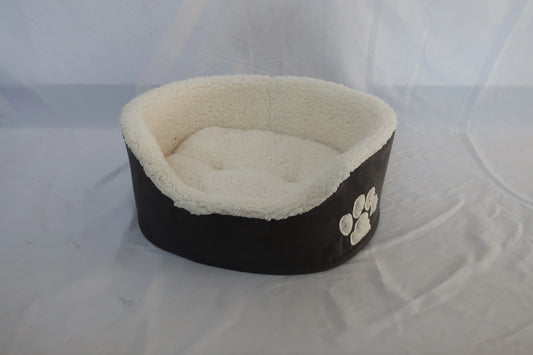 Cozy-Cloud: Small Grey Fabric Pet Cushion