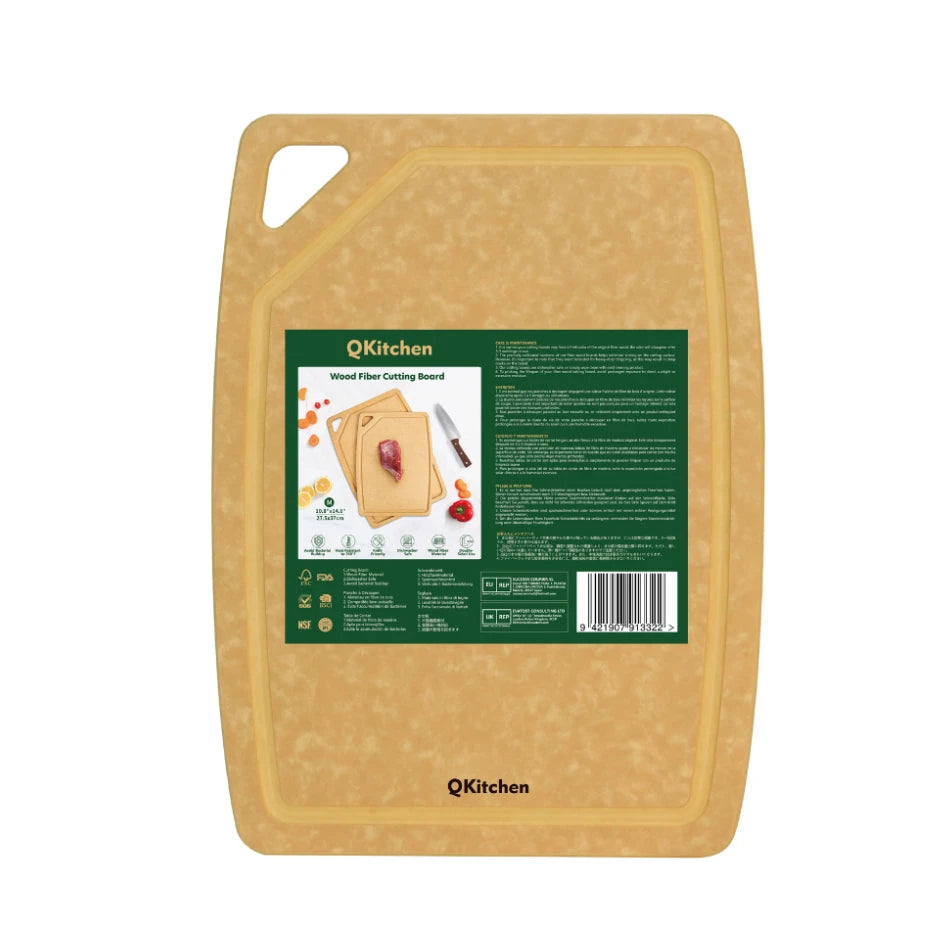 QKitchen Wood Fiber Cutting Board - Size M