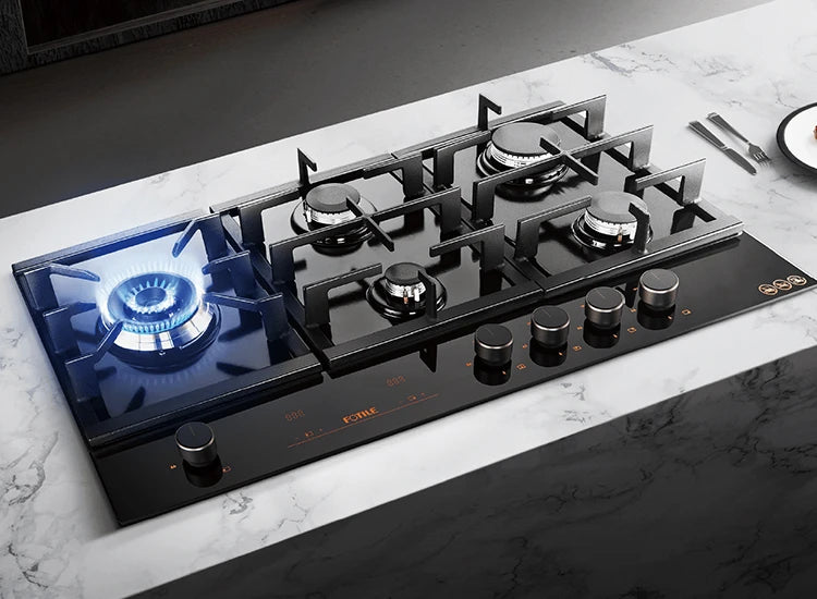 FOTILE 90cm 5 Burner Gas Cooktop - Accurate Timing Control GLG90505