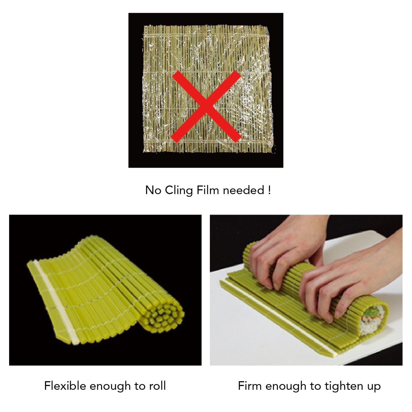 Hasegawa Antimicrobial Sushi Rolling Mat Made in Japan FMK-L/250x305 Green