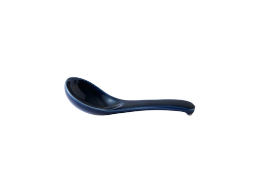 Chrysanthemum Series Japanese Ceramic Soup Spoon - Blue