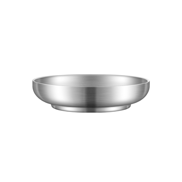 Stainless Steel Deep Dish Plate - 22cm