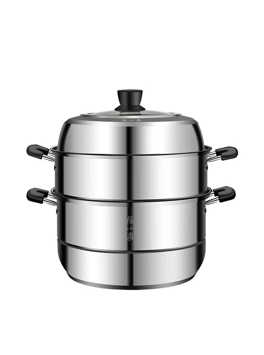 28CM Premium 304 Stainless Steel Multi-Layer Steamer / 张小泉不锈钢蒸锅