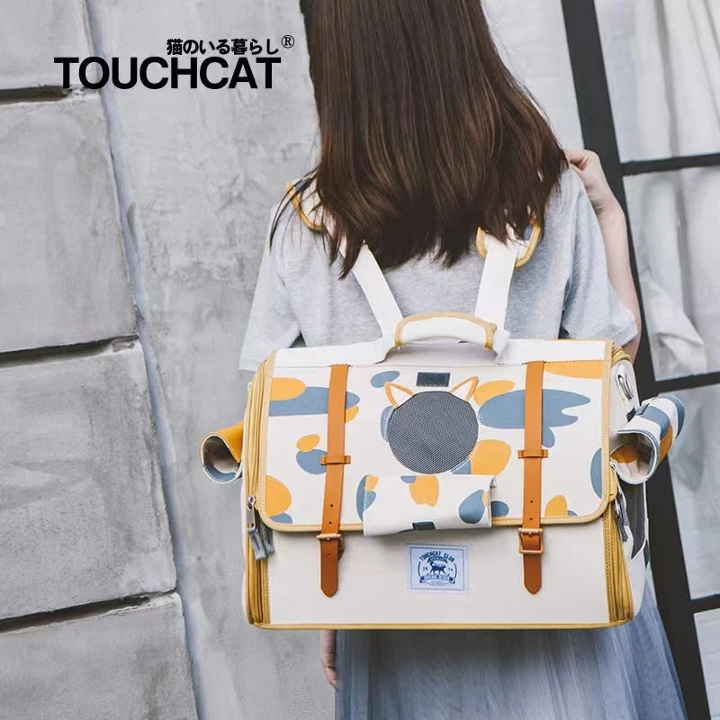 TouchCat Wanderer: Stylish & Functional Travel Pet Carrier (18")