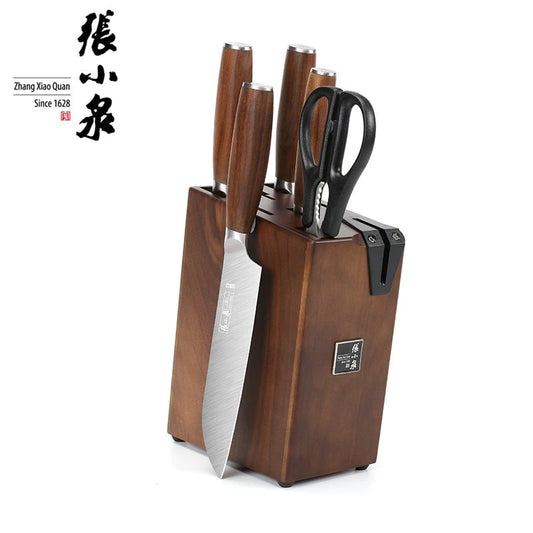 The Kitchen Knife 6-PIECE Knife Block Set D31300100S / 张小泉淳锐系列中式套刀
