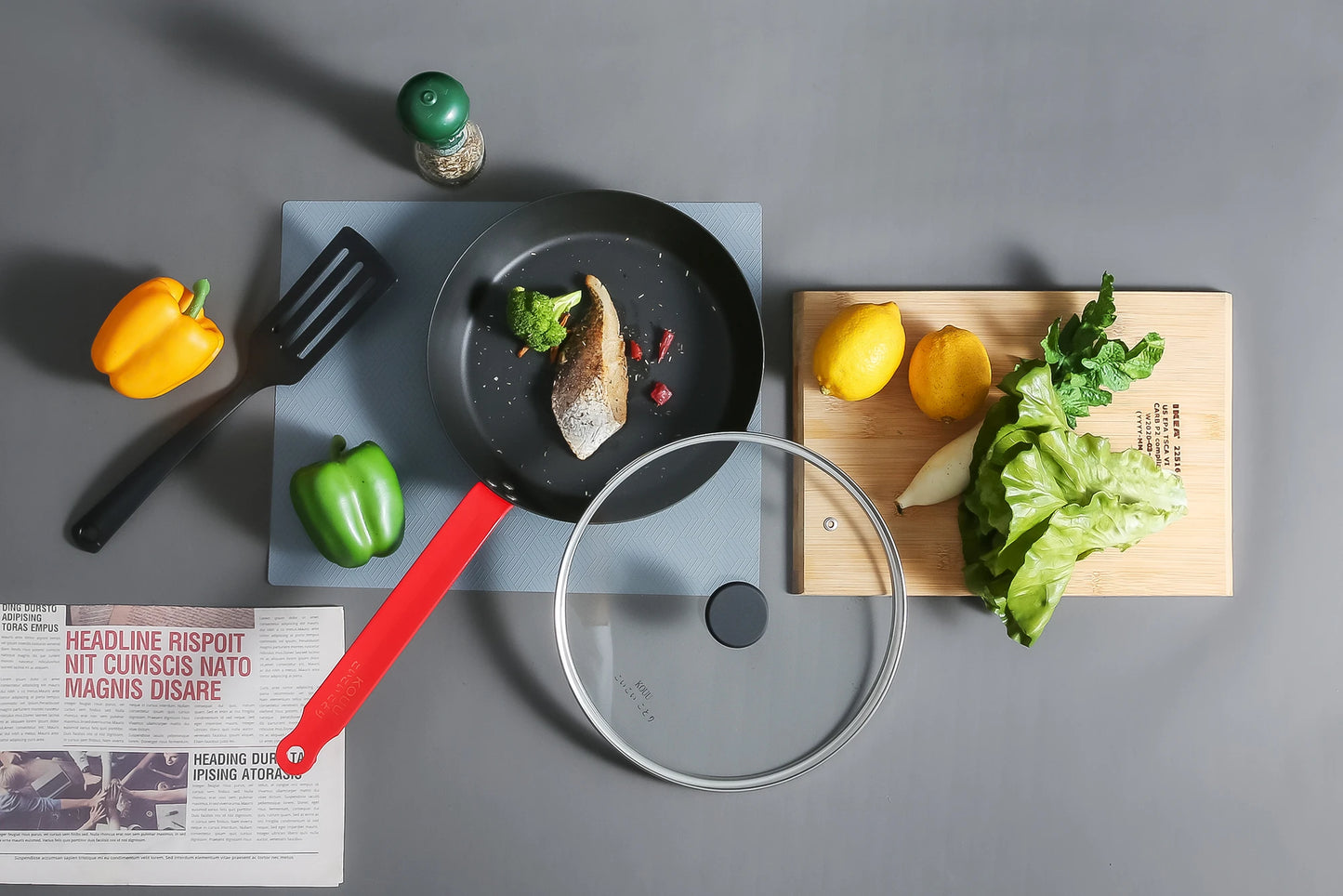 Premium Carbon Steel Fry Pan with Red Handle 24cm / 26cm / 28cm