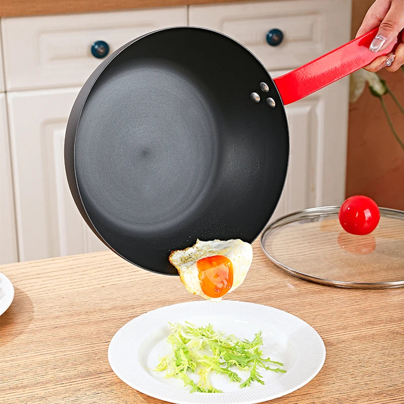 20cm Cast Iron Fry Wok with Health-Focused (Wok Only - Lid Not Included)