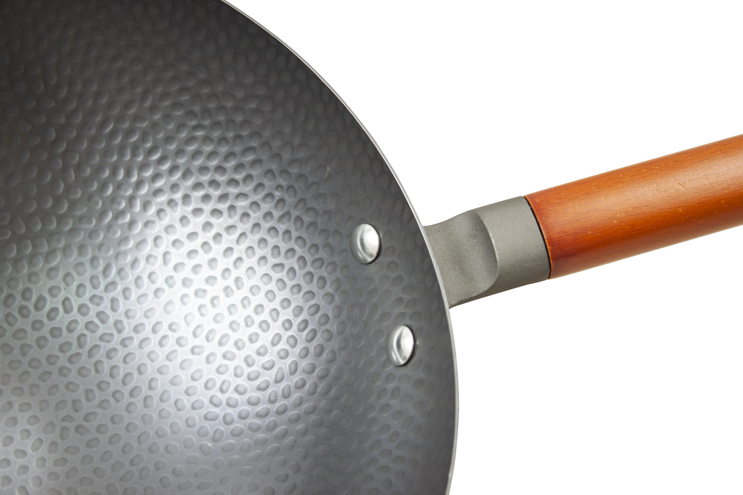 Hammered Premium Iron Wok with Wooden Handle 32cm