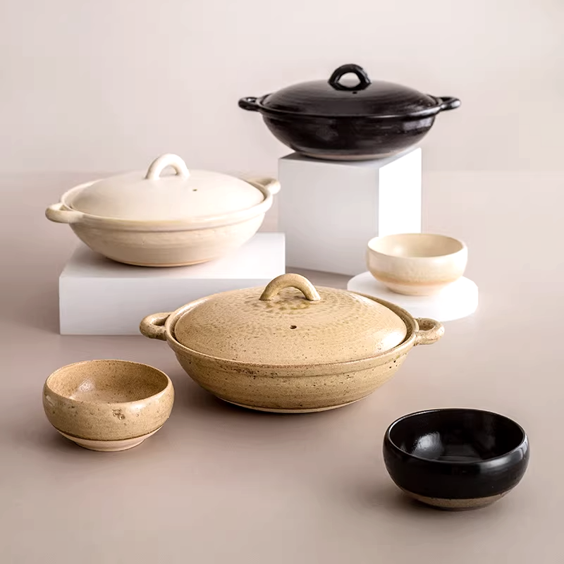 Authentic Japanese 4th-market Donabe Pot Casserole Pot Size 8/9 Yellow