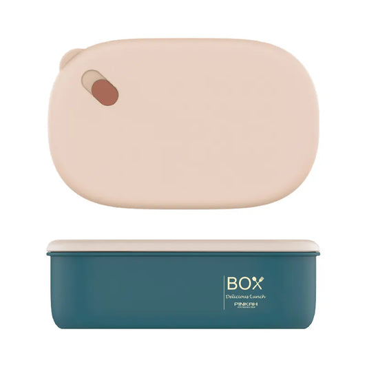 Stainless Steel Lunch Box with 2 Compartments 650ml PINKAH Orange