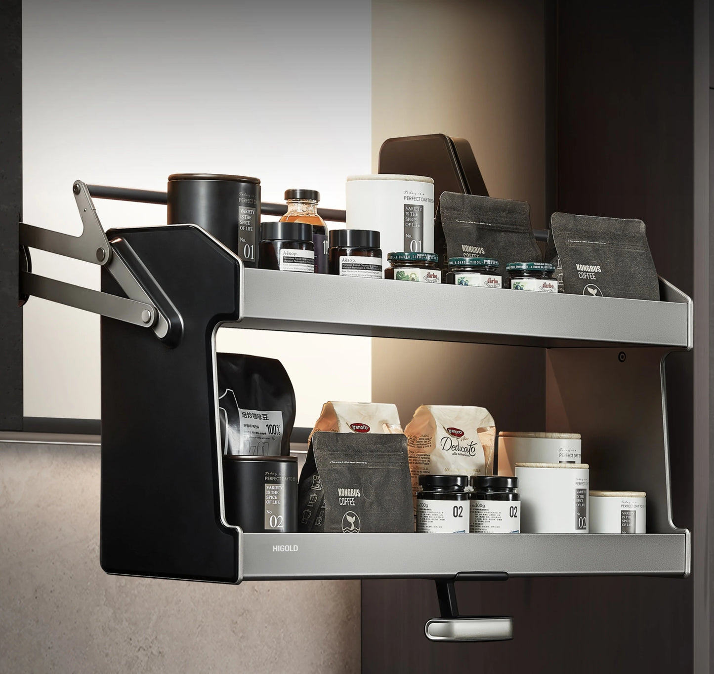 Shearer Nebula Pull Down Overhead Cabinet Storage - for a 900mm Cupboard - 401284