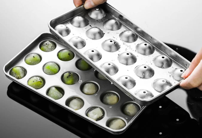 Stainless Steel Ice Ball Tray - 18 Units